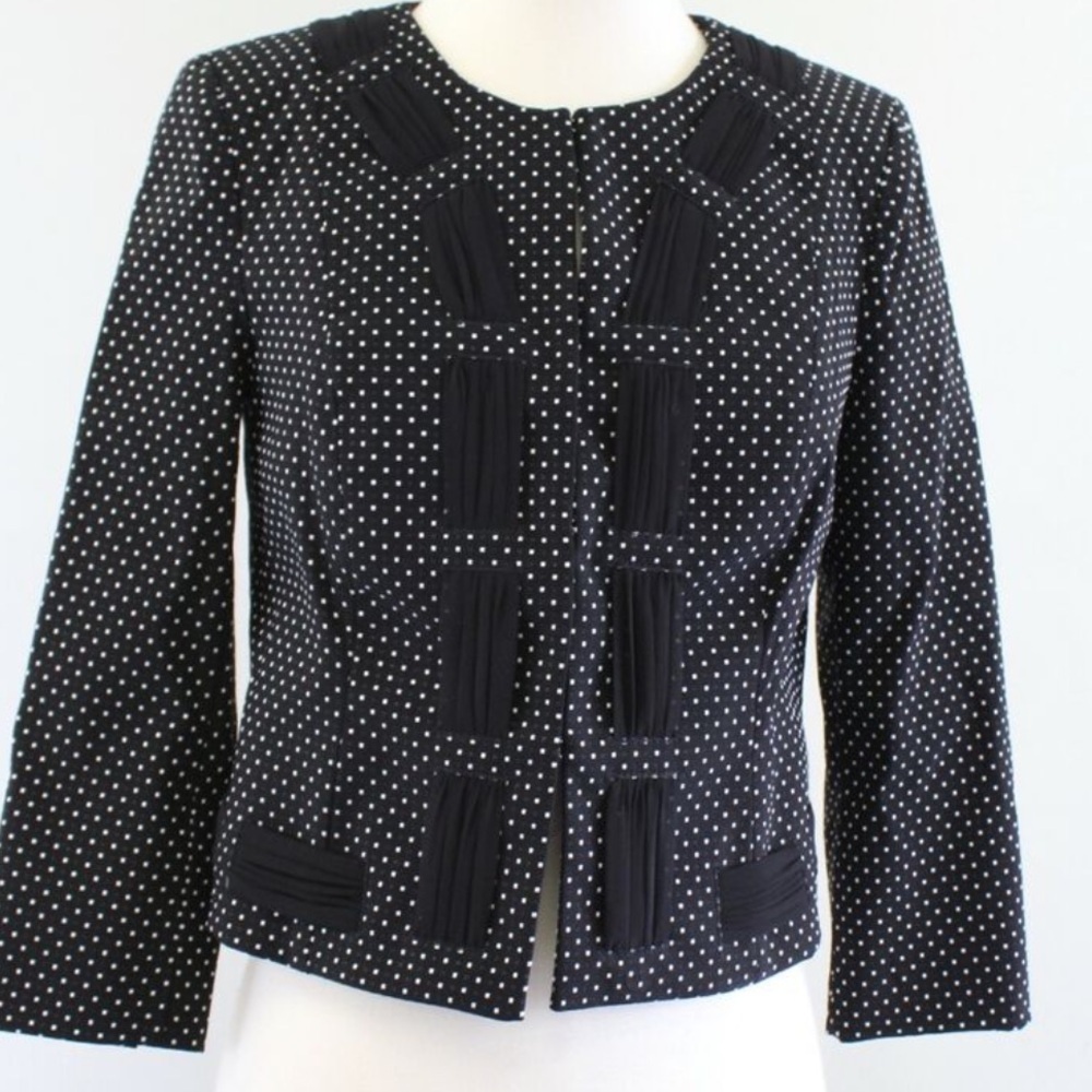 Cabi Seaside Chic black jacket size 8 polka dot excellent condition
